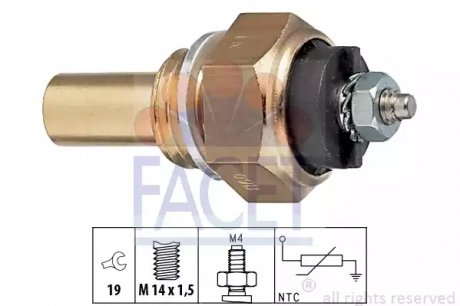 Датчик температуры охлаждаемой жидкости MB 609-814D (24V) FACET 7.3112 (фото 1)