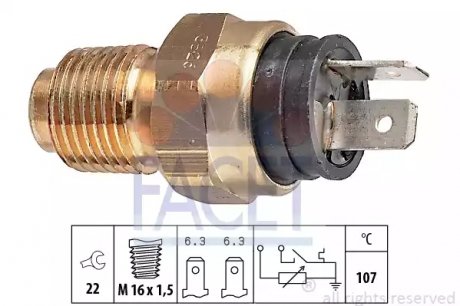 Датчик температури охолоджувальної рідини ducato 2.5-2.8d/td/jumper/boxer 2.8hdi 0 FACET 7.3526 (фото 1)