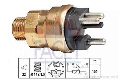 Датчик температуры W124/201 M102 (3 конт.) FACET 7.3529