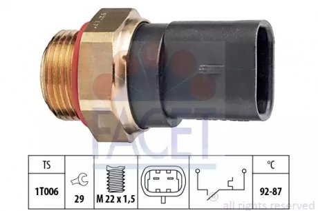 Термовыключатель вентилятора радиатора FACET 75187 (фото 1)