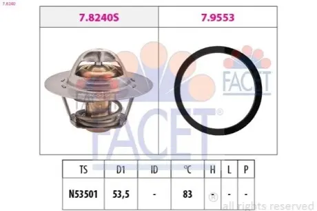 Термостат системи охолодження FACET 7.8240 Купити в Україні