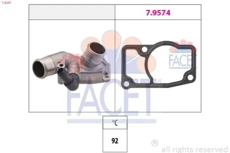 Термостат MB V (638/2)/Opel Astra G/Zafira A 2.0DI/DTI 16V/2.8i 97-11 (92C) з корпусом FACET 7.8347 Купити в Україні