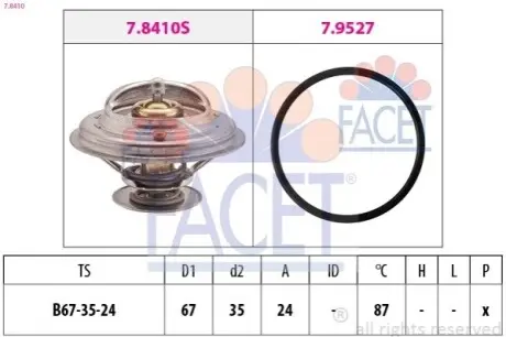 Термостат Audi A4/A6/80/100 2.4-2.8/VW Passat 2.5TDI/2.8 V6/ LT 28-55 2.4TD FACET 78410 Купити в Україні