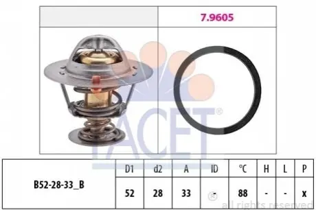 Фото 1 — Термостат Fiat Ducato/Ford Transit 2.2 D/TDCI 06- (88°C) FACET (7.8412) Фото Термостат Fiat Ducato/Ford Transit 2.2 D/TDCI 06- (88°C) FACET (7.8412) зображення 1