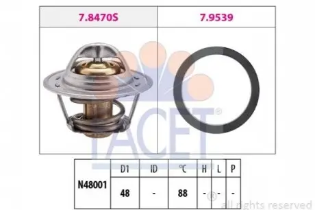 Термостат LACETTI/LANOS/REZZO 1.3-1.8 97 FACET 7.8470 Купити в Україні