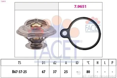 Термостат системи охолодження FACET 78613 Купити в Україні