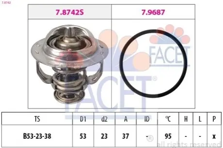 Термостат системи охолодження FACET 78742 Купити в Україні