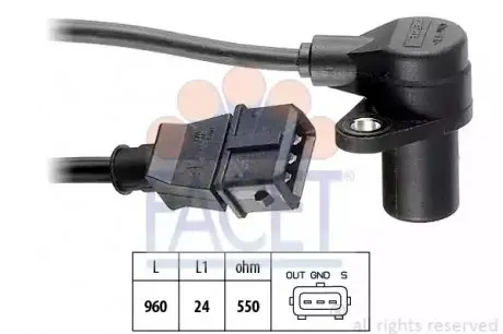 Датчик колінвала BMW 3(E36), 5(E34) 1.6/1.8/1.8LPG 89-00 FACET 9.0087 Купити в Україні