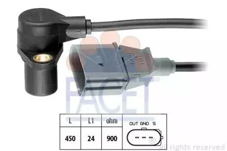 Датчик положення колінвалу Skoda Octavia 1.8T/2.0/Audi A6 2.4-3.0 95-05 FACET 9.0205 Купити в Україні