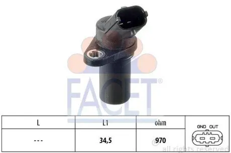 Датчик положення розподільчого валу Opel Combo 1.4 04-/Nissan Interstar 3.0dCi 03 FACET 90235 Купити в Україні