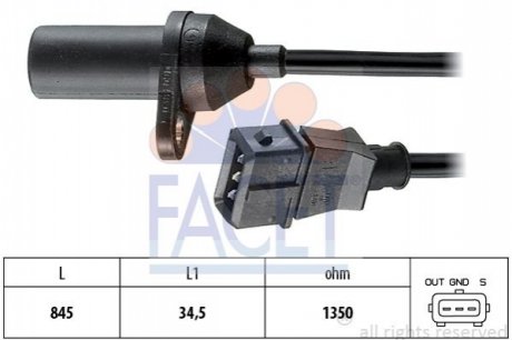 Датчик коленчатого вала. Датчик коленчатого вала, маховик FACET 90381 (фото 1)