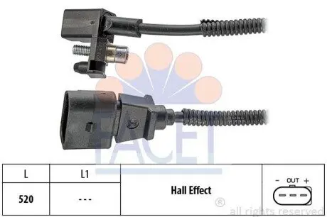 Датчик коленвала Skoda Fabia 1.4 16V 00-07/ VW Golf IV 1.6 16V 00-05 FACET 9.0443 Купить в Украине