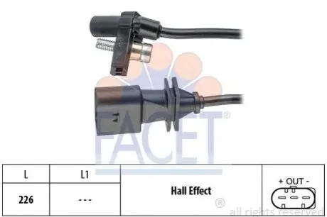 Датчик положення колінвалу BMW 3 (E46/E90)/5 (E60) 1.8-3.5 d 00-10 FACET 90759 Купити в Україні