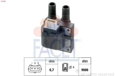 Котушка запалювання Renault Kangoo/Megane 1.4-1.6/1.6e 96 FACET 96278