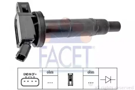 Котушка запалювання Toyota Avensis 2.0-2.4 00-09 FACET 9.6366 Купити в Україні