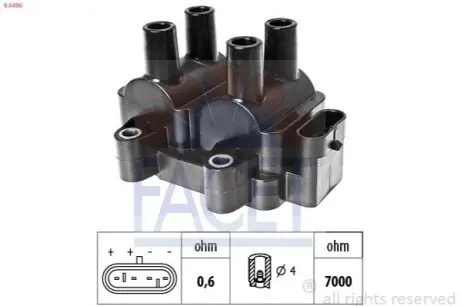 Котушка запалювання Renault Kangoo/Megane 1.2-1.6 96 FACET 96496 Купити в Україні