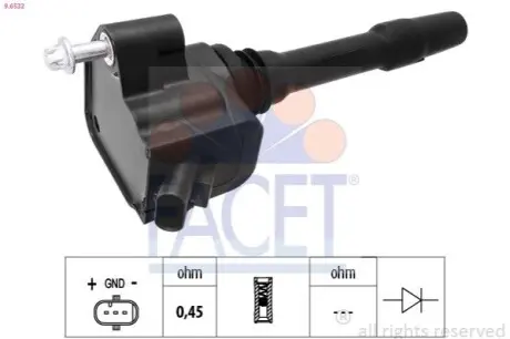 Котушка запалювання BMW 1/3/5/7 13 FACET 96532 Купити в Україні
