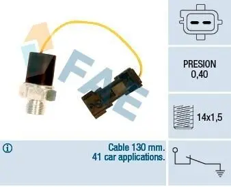 Датчик тиску масла (0,4Бар, 2 pin, чорн) SAAB 9-3, 9-5 2.0-2.3ALK 09.97-12.09 FAE 12650