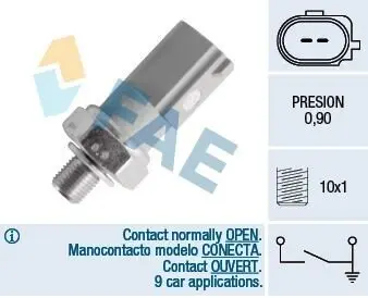 Датчик тиску масла (0,9Бар, 2 pin, сірий) AUDI Q7 SEAT LEON VW GOLF VI 1.2-3.0D 07.09-08.15 FAE 12831