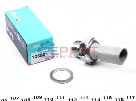 Датчик тиску масла (0,9Бар, 1 pin, сірий) SKODA FABIA I, FABIA I PRAKTIK, OCTAVIA I 1.0/1.4 04.99-05.03 FAE 12860 Купити в Україні