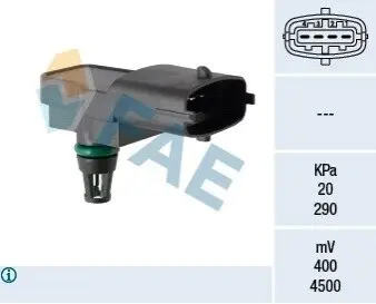 Датчик тиску у впускному колекторі (4 pin) IVECO DAILY IV VOLVO S60 II, S80 II, V40, V60 I, XC60 I, XC70 II, XC90 II FIAT DOBLO, DOBLO CARGO, DUCATO, GRANDE PUNTO FORD C-MAX II 1.0-3.0D 04.02- FAE 15181
