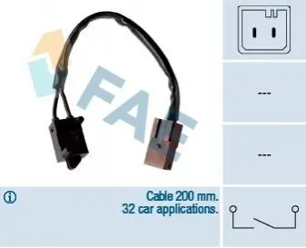 Датчик положення педалі зчеплення (200mm) CITROEN C3 I, C5 I, XANTIA, XM, XSARA PICASSO PEUGEOT PARTNER 1.4-3.0 05.94-12.11 FAE 24906