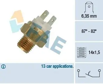 Термовимикач вентилятора VOLVO 340-360 1.4/1.6D/1.7 08.75-07.91 FAE 36050 Купити в Україні