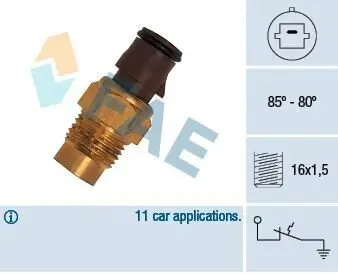 Термовимикач вентилятора TOYOTA CELICA, COROLLA, PASEO, STARLET 1.0-1.8 10.84-06.99 FAE 36160 Купити в Україні