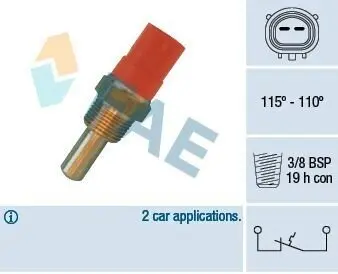 Термовимикач вентилятора MITSUBISHI ECLIPSE I 2.0 04.91-11.95 FAE 36400