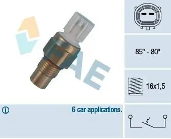 Термовимикач вентилятора HYUNDAI ACCENT I, ACCENT II, LANTRA I 1.3/1.5/1.6 10.90-11.05 FAE 36485