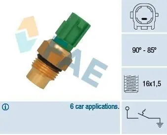 Термовимикач вентилятора DAIHATSU YRV TOYOTA YARIS 1.0/1.3/1.4D 04.99 FAE 36711