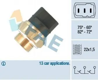 Термовимикач, вентилятор радіатора FAE 37826