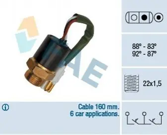 Термовимикач, вентилятор радіатора FAE 37890