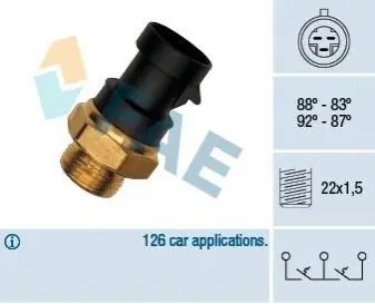Термовимикач, вентилятор радіатора FAE 37900