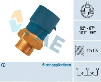 Термовимикач, вентилятор радіатора FAE 38240