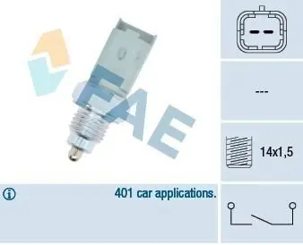 Вимикач світла задній хід CITROEN BERLINGO, BERLINGO MULTISPACE, C-ELYSEE, C15, C2, C3 I, C3 II, C3 PICASSO, C4, C4 GRAND PICASSO I, C4 GRAND PICASSO II, C4 I, C4 II, C4 PICASSO I 07.86 FAE 40491
