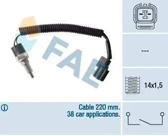 Вимикач світла задній хід HONDA ACCORD VI, CIVIC V, CIVIC VI, CRX III 10.91-12.02 FAE 40585
