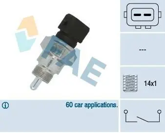Вимикач світла задній хід SEAT AROSA, CORDOBA, IBIZA III SKODA FABIA I, FABIA I PRAKTIK, FELICIA I, FELICIA II, OCTAVIA I VW CADDY II, GOLF IV, GOLF V, LUPO I, POLO, POLO III 10.94-11.09 FAE 40655