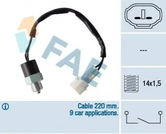 Перемикач, ліхтар заднього ходу FAE 40760
