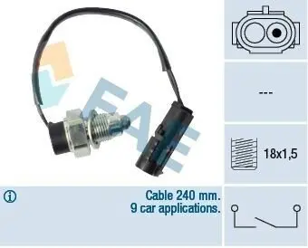 Перемикач, ліхтар заднього ходу FAE 40915