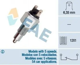 Вимикач світла задній хід CITROEN C25, CX I FIAT DUCATO 09.74-03.94 FAE 41070