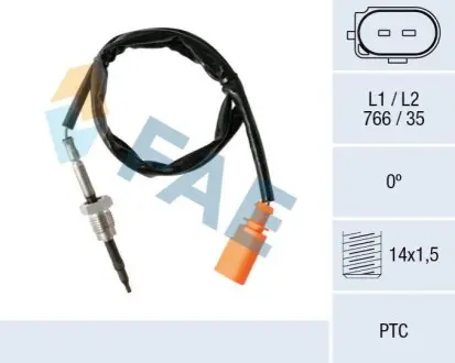 Датчик температури ВГ (в каталізаторі) Audi A3/Skoda Octavia/SuperB/VW Golf/Tiguan 1.6D/2.0D 03 FAE 68003