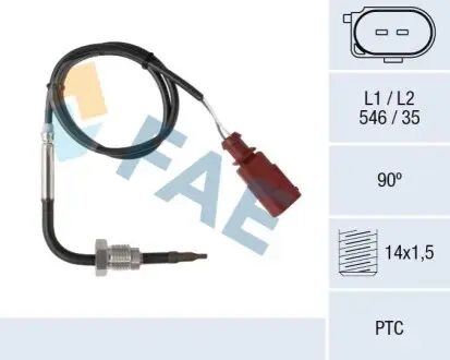 Датчик температури ВГ (перед сажевим фільтром) VW Golf V 1.9/2.0 TDI 03-09 FAE 68016