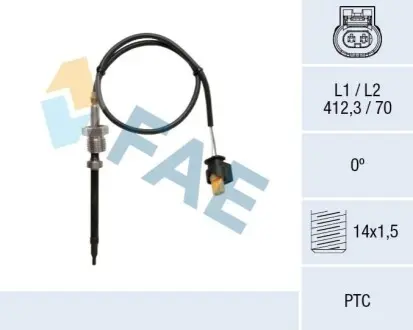 Датчик, температура відпрацьованих газів FAE 68039