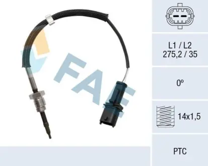 Датчик, температура відпрацьованих газів FAE 68047
