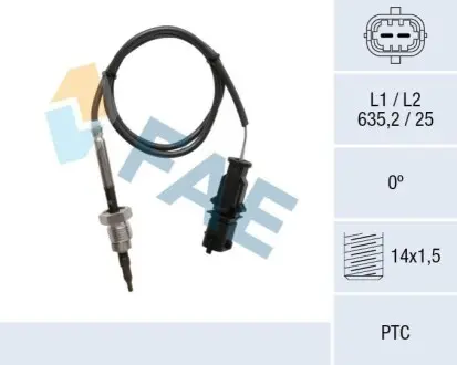 Датчик, температура відпрацьованих газів FAE 68061