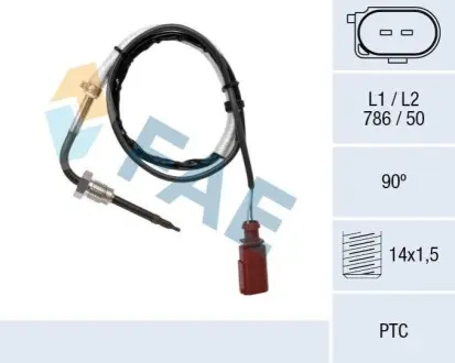 Датчик, температура відпрацьованих газів FAE 68089