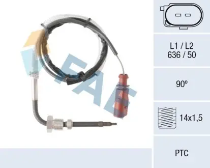 Датчик, температура відпрацьованих газів FAE 68090