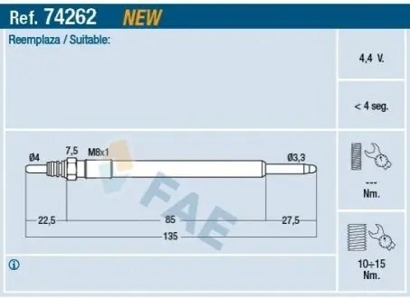 Автозапчасть FAE 74262