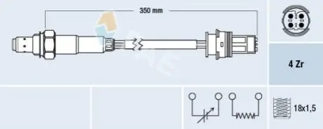 Лямбда зонд BMW 3 (E46)/5 (E39)/7 (E38) 95-08 (M54/M60/M62) FAE 77243